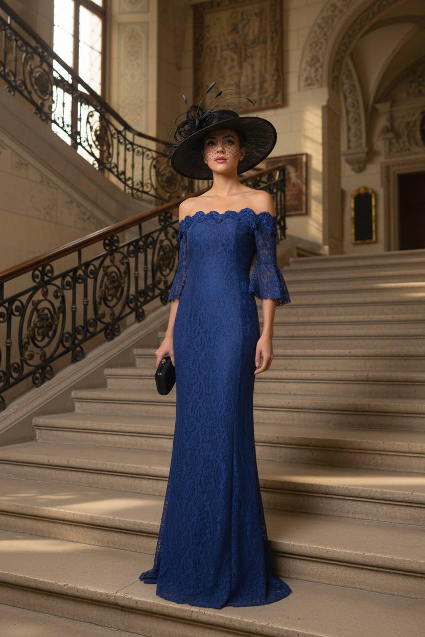 MOOYA - Wholesale Gown - Women's - Long evening lace dress - 705