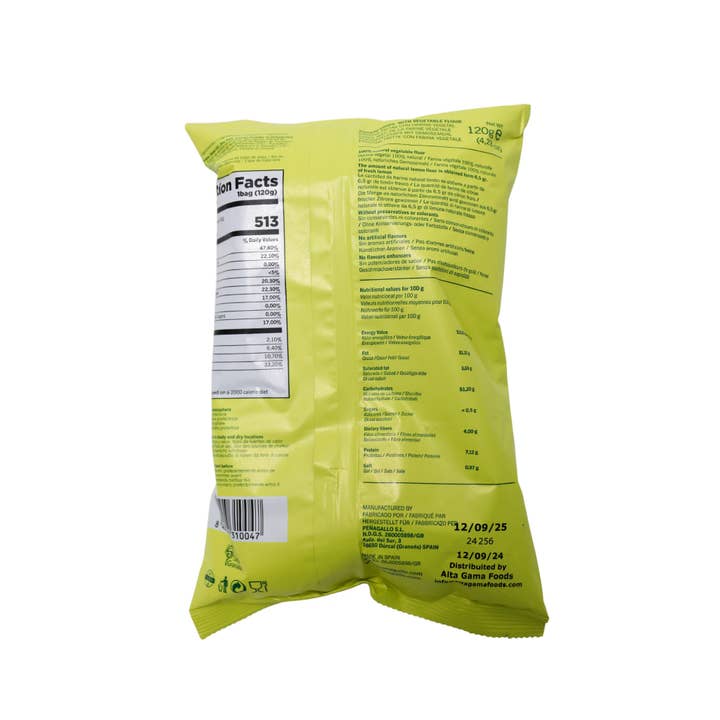 Alta Gama Foods - Vendita all'ingrosso Patatine - Peñagallo - Spagna - Patatine al Limone - 120 g
