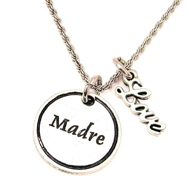 Colar de corda Madre Mother 20" com sotaque de amor espanhol por atacado de Chubby Chico Charms