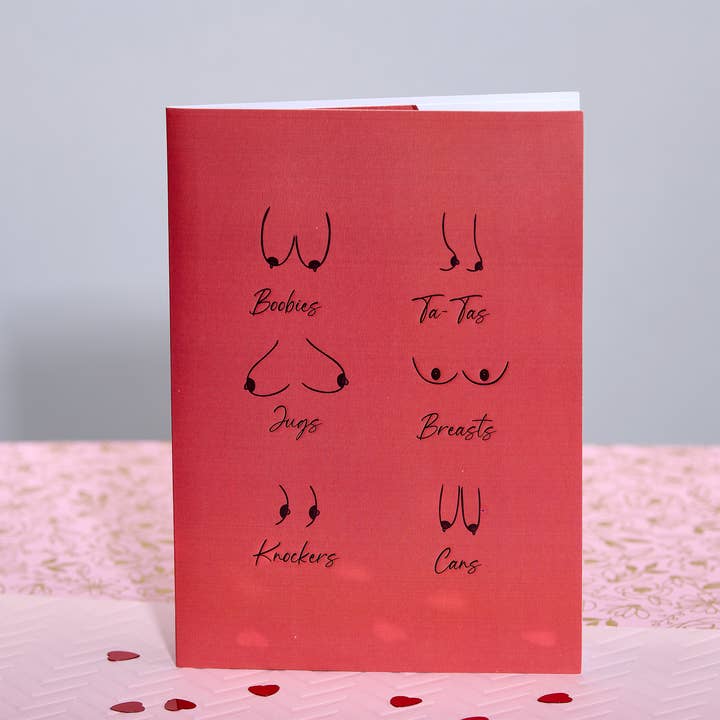 Dirty Pop Cards - Wholesale Everyday Greeting Card - Naughty Knockers Funny 3D Pop-Up Brown Boobs Card