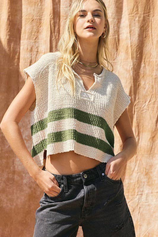 ILLA ILLA - Wholesale Knit Sweater - Women's - Striped Sleeveless Sweater4