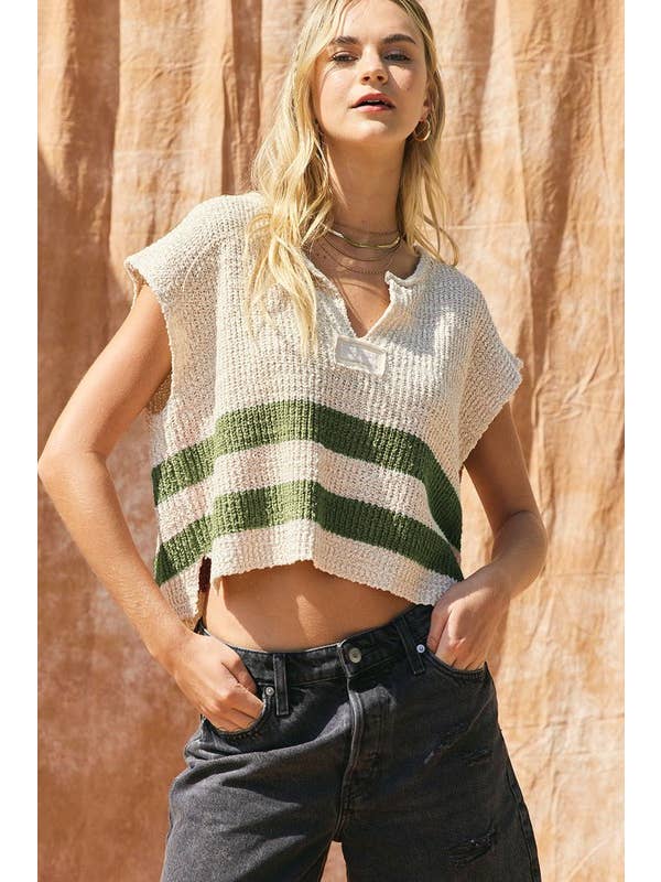 ILLA ILLA - Wholesale Knit Sweater - Women's - Striped Sleeveless Sweater4