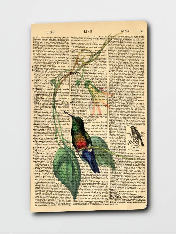 Dictionary Art Hummingbird Notebook (WAN23401) for wholesale by We Act Company