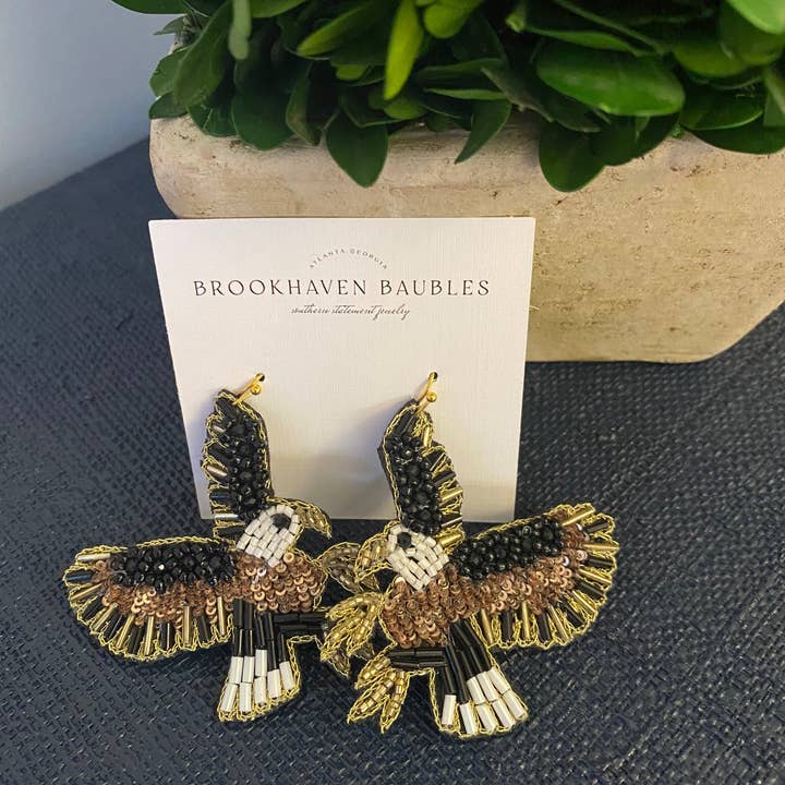 Brookhaven Baubles - Wholesale Dangle Earrings - Flying Eagle Beaded Statement Earrings for Her5