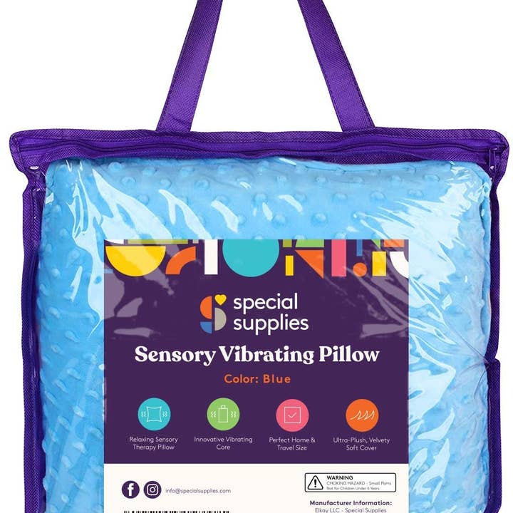 Special Supplies - Wholesale Pillow/Cushion - Kids & Baby - Sensory Vibrating Pillow – Pressure-Activated Calming Support for Kids & Adults, 12” Plush with Textured Bumps, 3 Vibration Modes, Music & Voice Recording (Blue)9