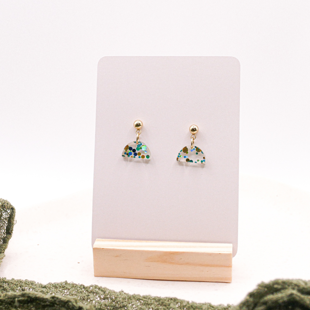 Tilda&Theo - Wholesale Dangle Earrings - Confetti semicircle acrylic stainless steel/sterling earrings1