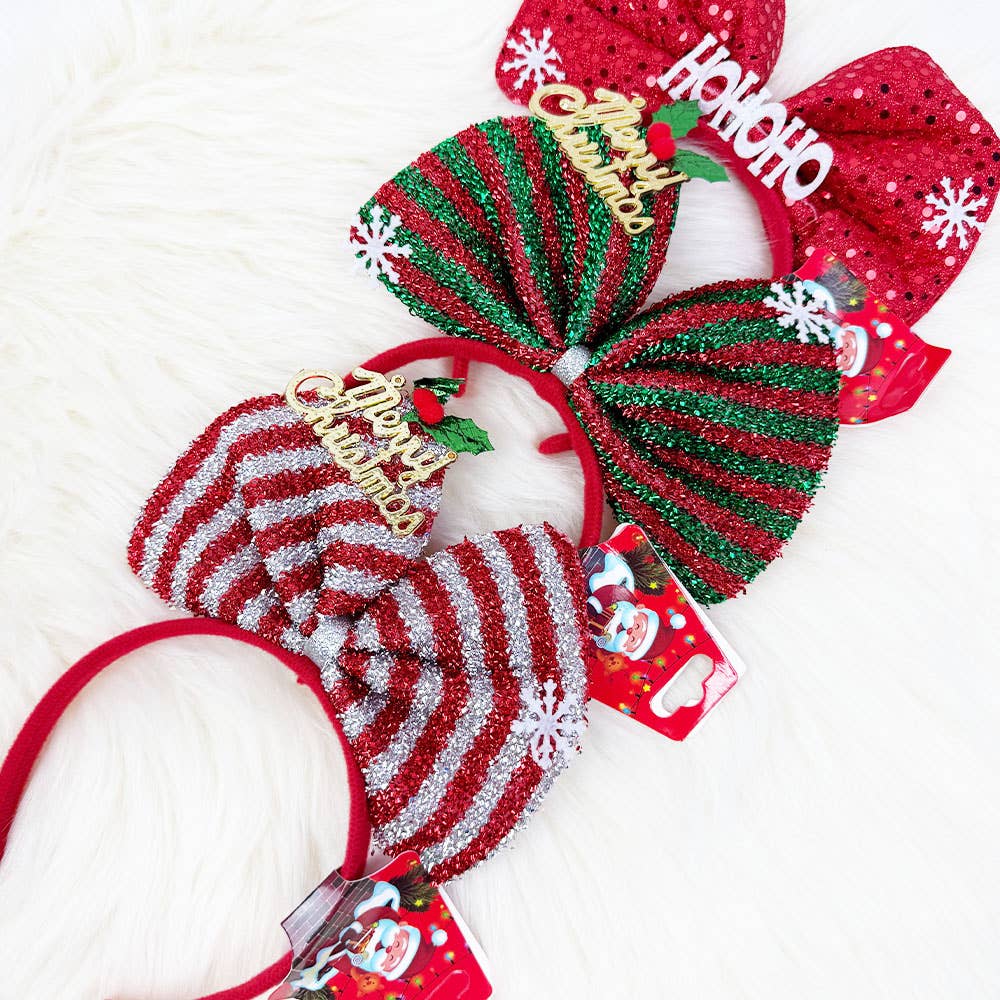 MIX COLOR Decorated Bow Christmas Headband for wholesale on Faire2