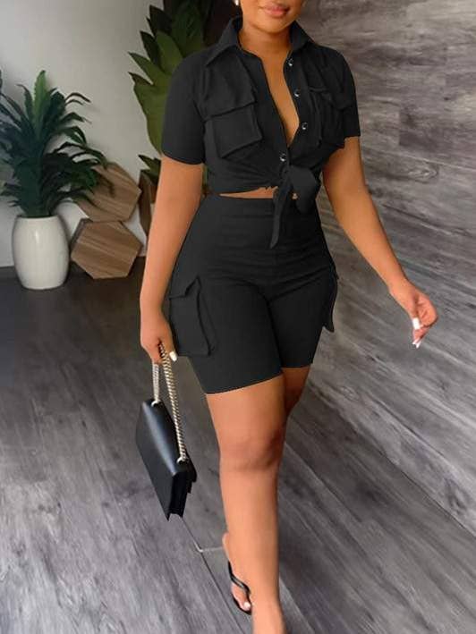 crop shirt and shorts set for wholesale by Flarix