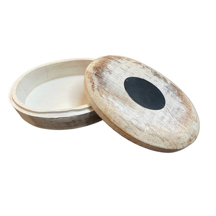 Witgekalkte houten urn voor huisdieren - 5"x7" voor wholesale door India Overseas Trading Corporation