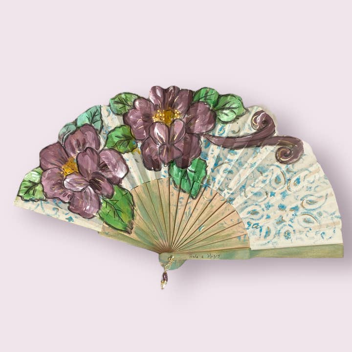 Arte e sfizio - Wholesale Handheld Folding Fan - painted flower fans11
