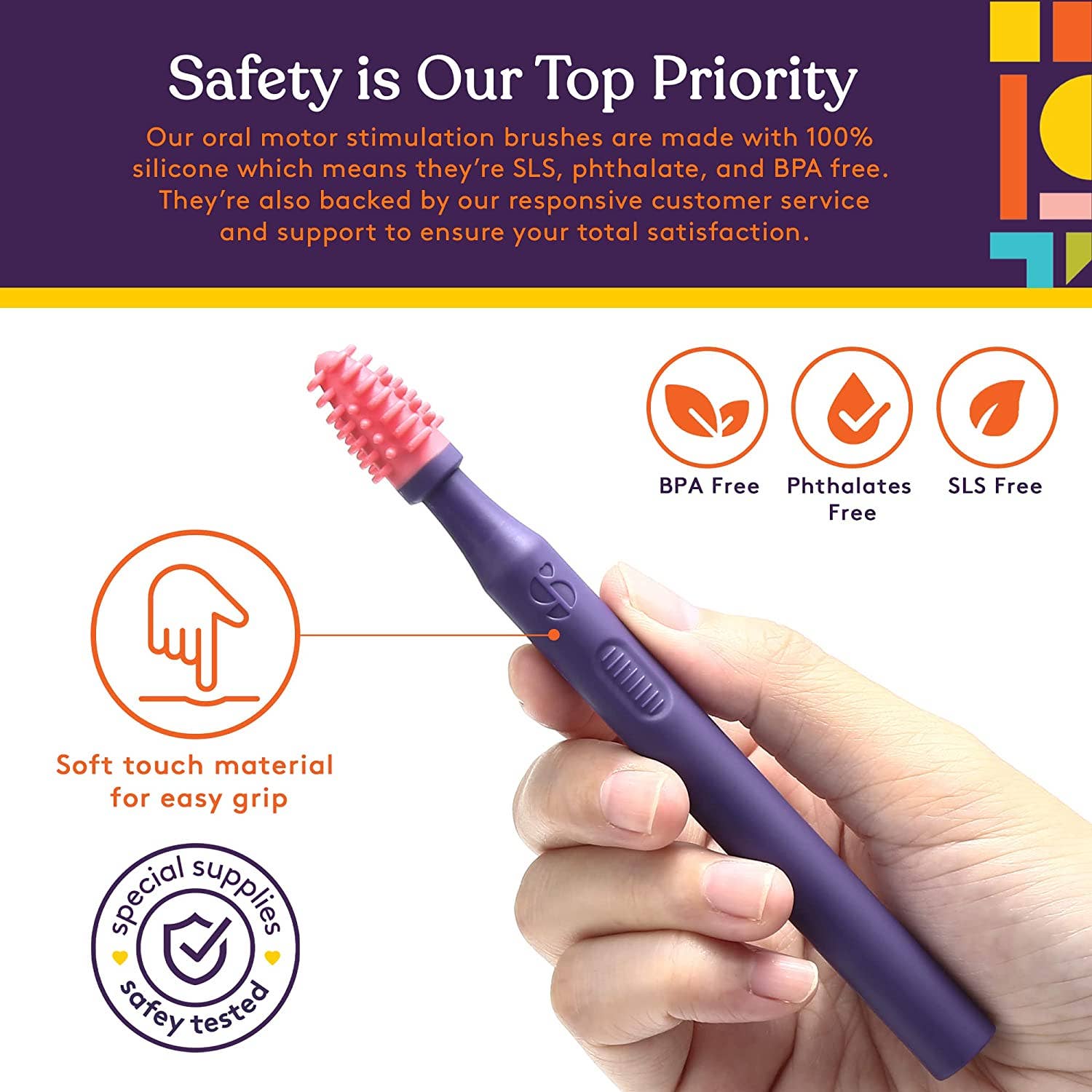 Special Supplies - Wholesale Toothbrush - Kids & Baby - Sensory Mouth Brushes and Oral Stimulation Tools for Kids and Adults, 6 Pack, with Soft Textured Heads, Travel Case Included1