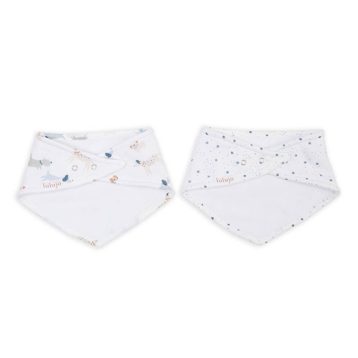 Lulujo Baby – wholesale Bandana bib – Bandana Bibs – 2-Pack, Soft & Absorbent, Puppy Dog/Stars2