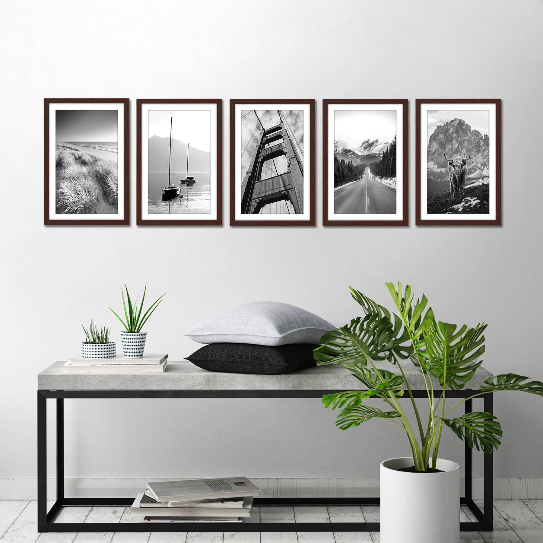 Americanflat - Wholesale Picture Frame - Americanflat Picture Frame with Mat Slim Molding (5 Pack)65