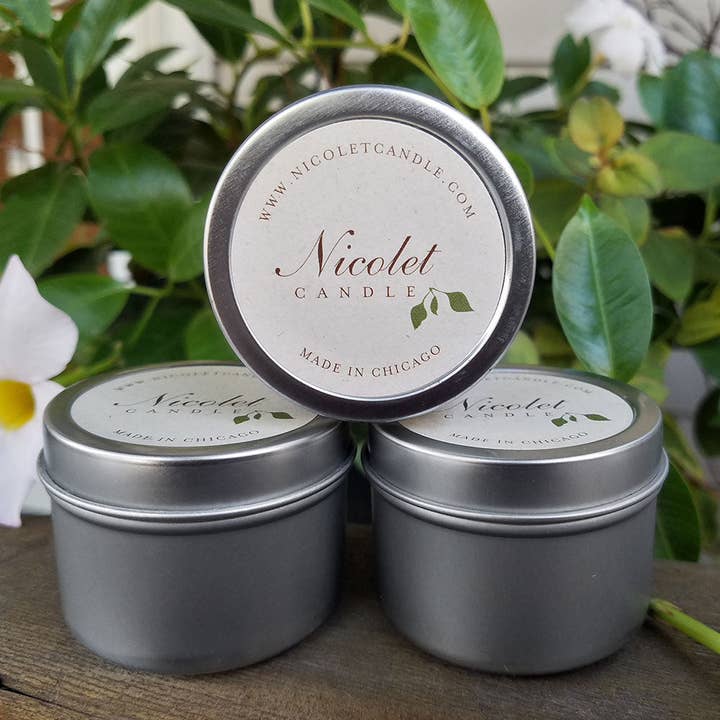 Nicolet Candle - Wholesale Travel Candles - Silver Tin Candles (2oz)1