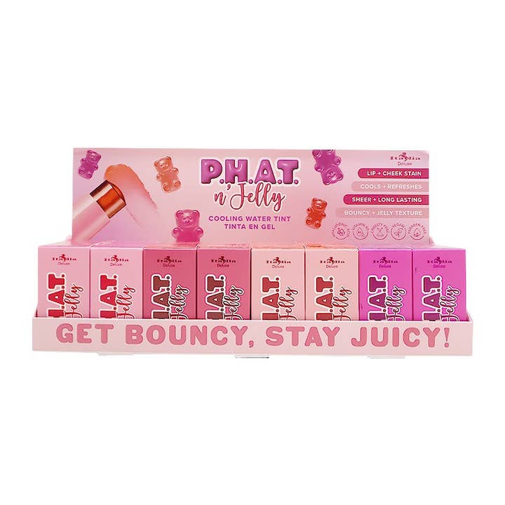 PINEAPPLE Beauty – wholesale Lip stain/dye/tint – Italia Deluxe 308CWT PHAT n Jelly Lip + Cheek Tint - 24 pcs