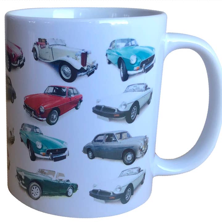 MG Classic Cars - Ten Models - Mug en céramique imprimé de 11 oz pour la vente par Witherden's Workshop