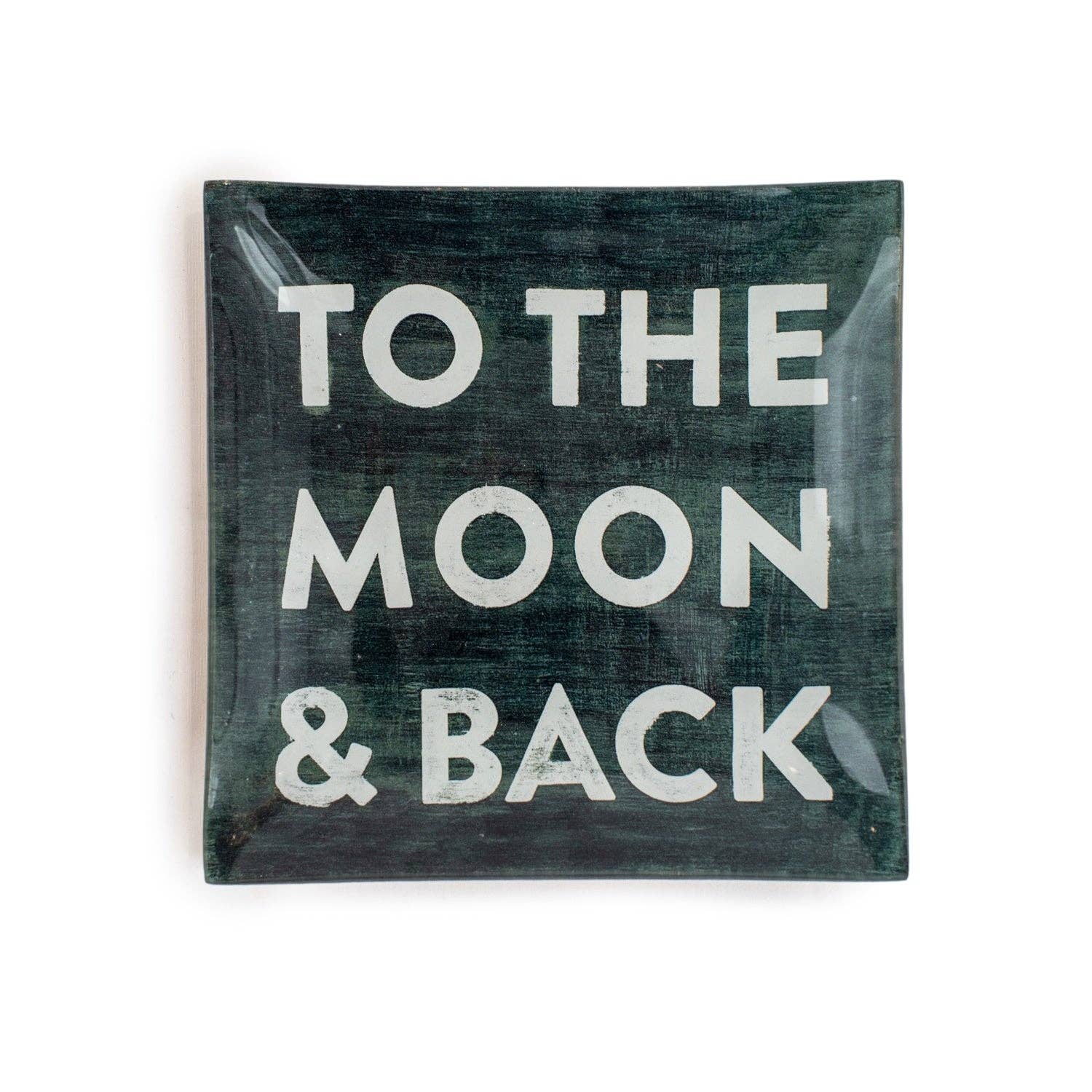 Sugarboo & Co - Wholesale Decorative Plate/Dish/Bowl - To The Moon & Back Square Decoupage Plate 6" x 6"0