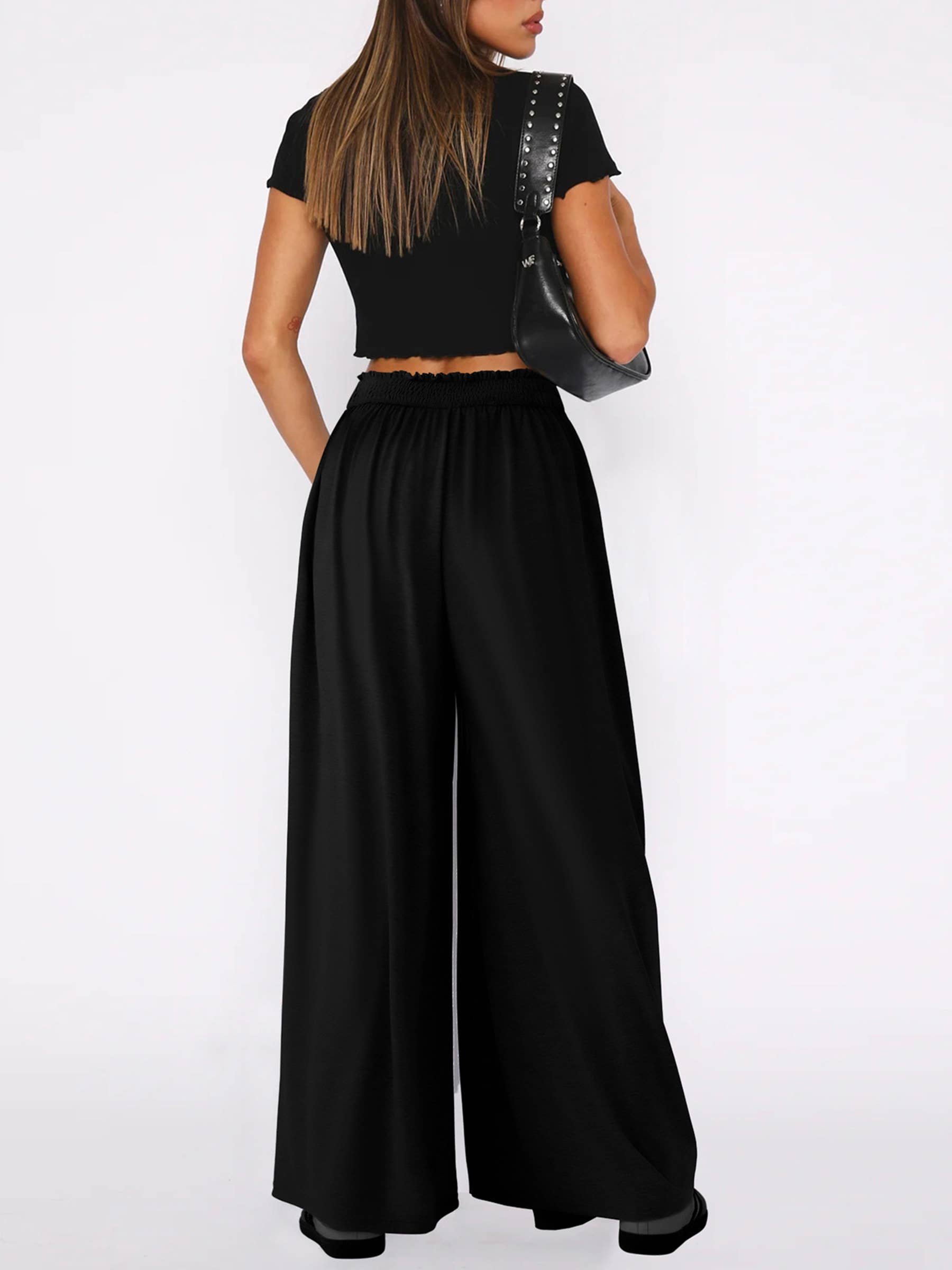 Wholesalesir - Wholesale Pants - Women's - Leisure High Waisted Wide Leg Pants7