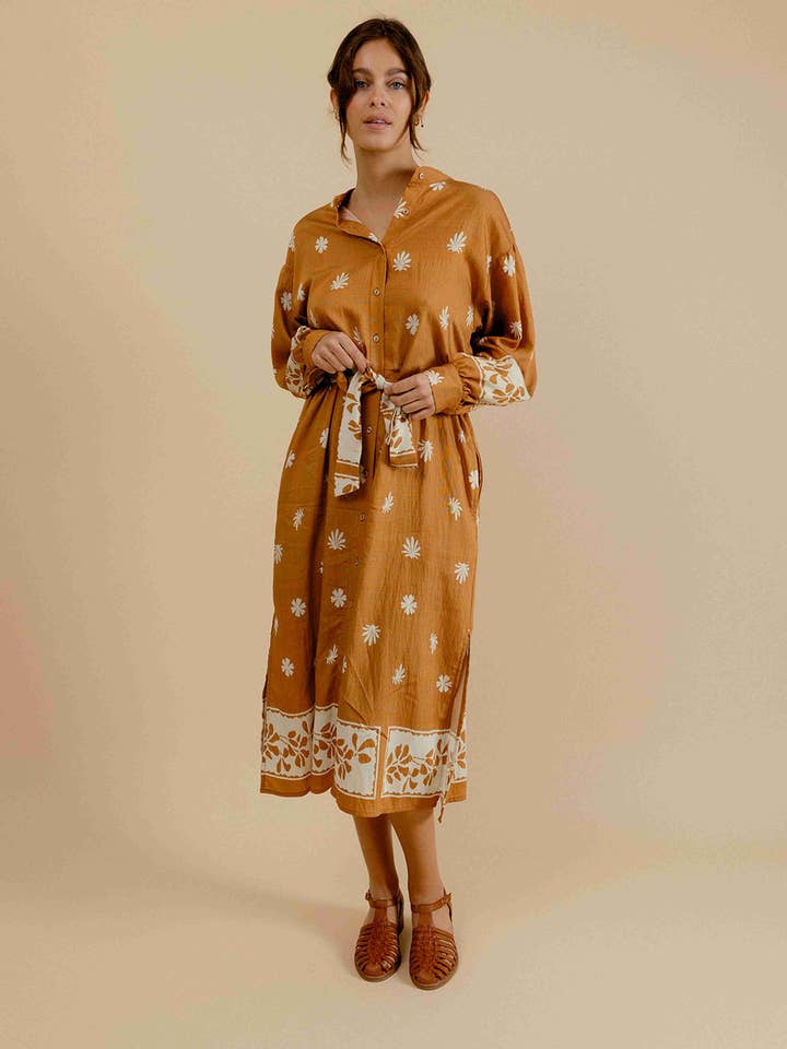 EMILIE K - Vendita all'ingrosso Vestito - Donna - CONSTANCE Abito kimono lungo con cintura a fascia