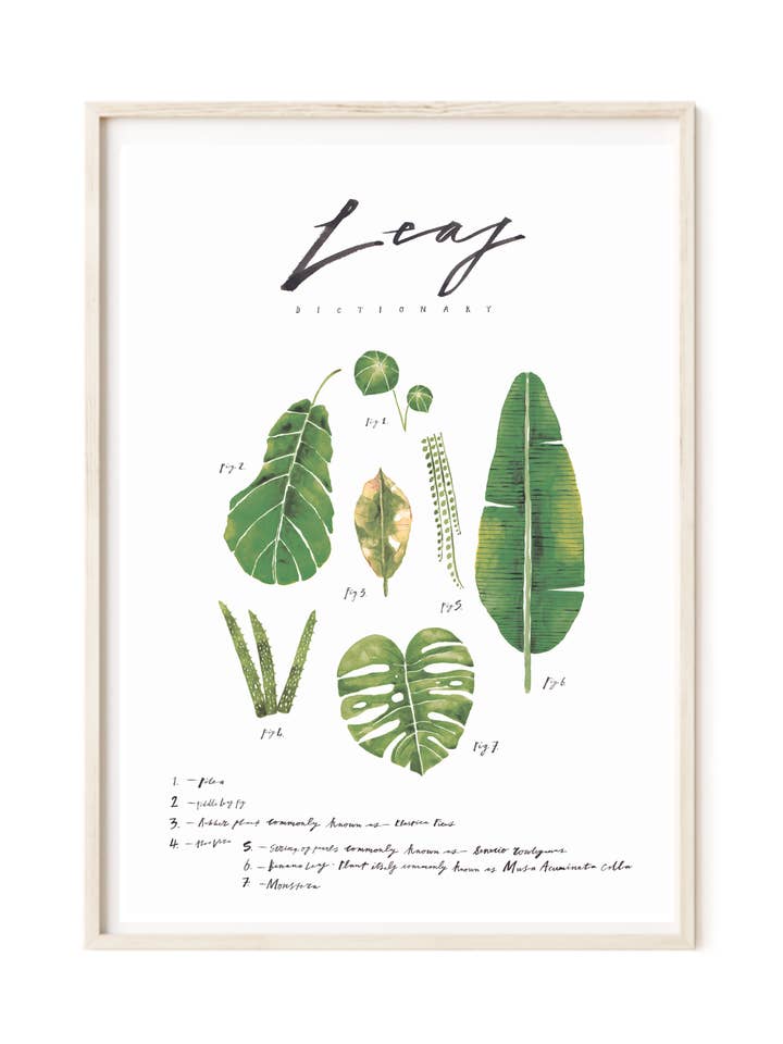 A4 ‘LEAF DICTIONARY’ PRINT for wholesale by MoonKo