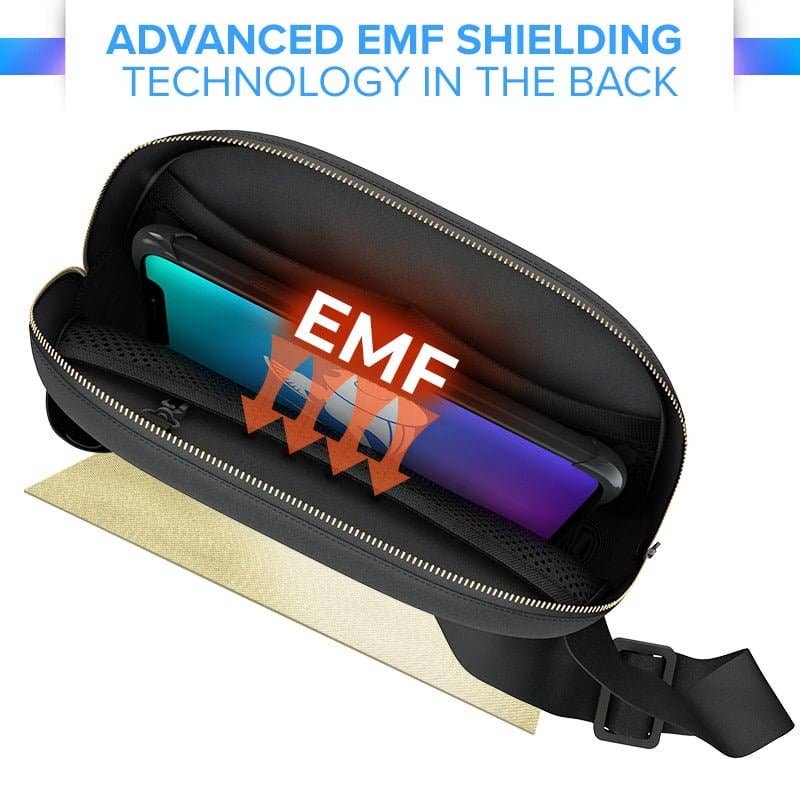 Black EMF Radiation Blocking Hip Bag / Fanny Pack for wholesale on Faire2