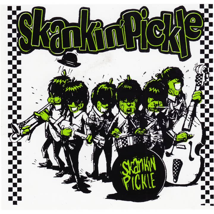 Sticker - Skankin' Pickle - Cartoonband met logo voor wholesale door Square Deal Recordings & Supplies