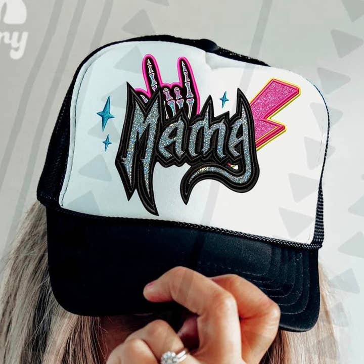 Mama Skellie Hand Hat Faux Embroidered Patch DTF Transfer for wholesale by K and M Designs