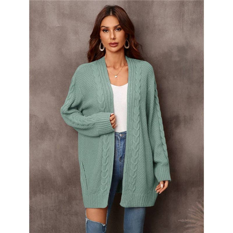 Mirazshoes WholeSale – Großhandel Strickjacke – Damen – Lässiger Lockerer Strick-Cardigan mit langen Ärmeln als Oberbekleidung3