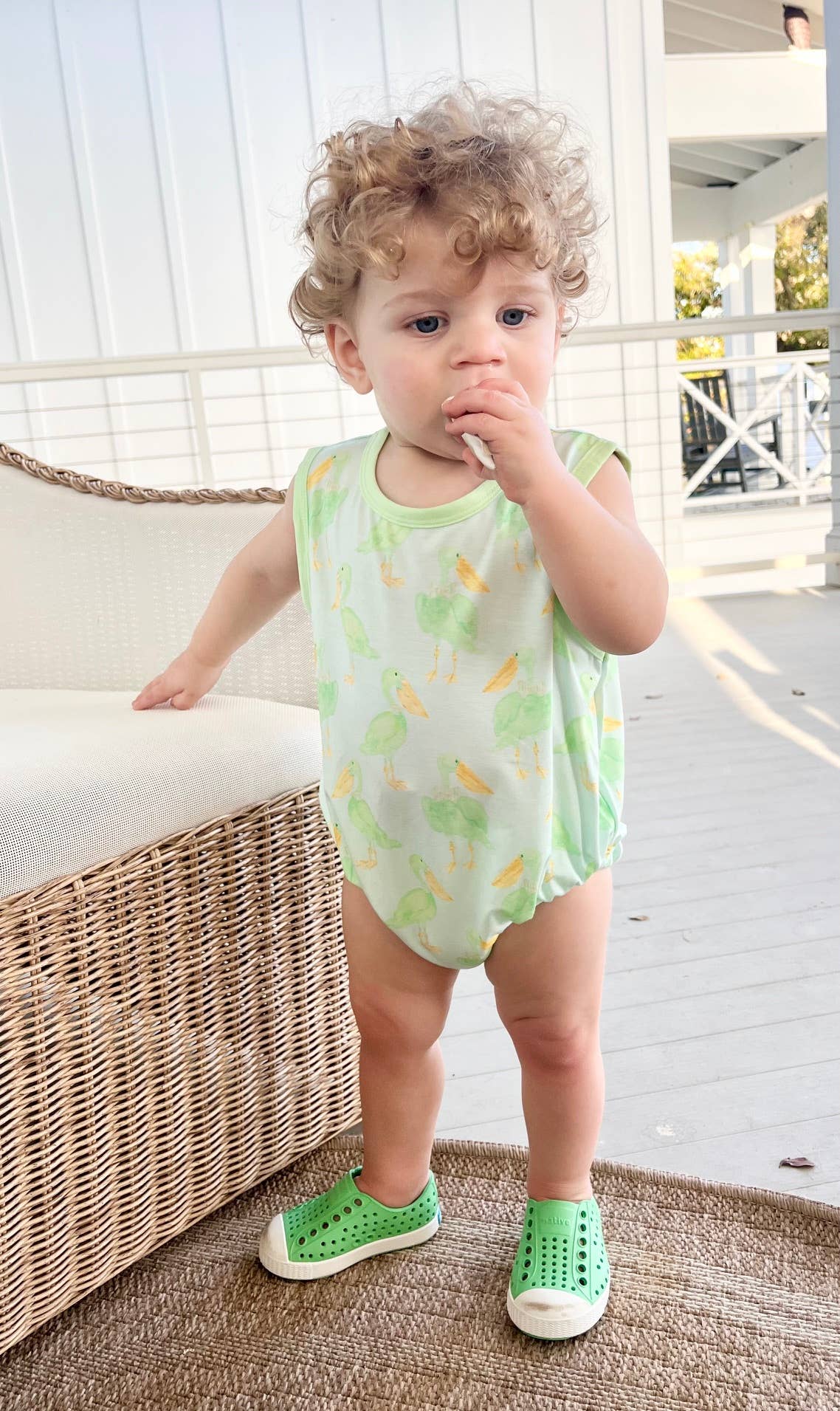 Sweet Bay Clothing – Großhandel Body (ohne Füße) – Baby – Minzfarbener Pelikan-Bubble-Romper2