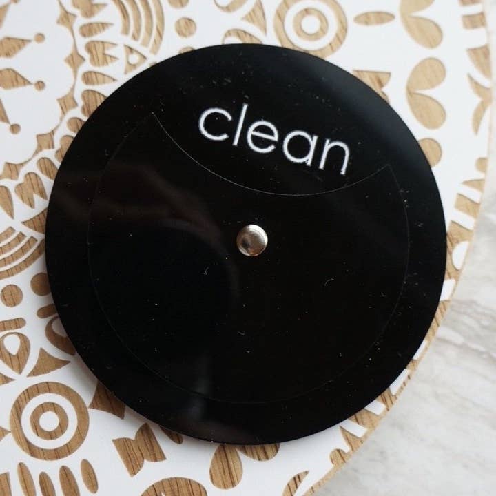 Zwarte acryl cirkel schone vuile vaatwassermagneet voor wholesale door Modern Magnet