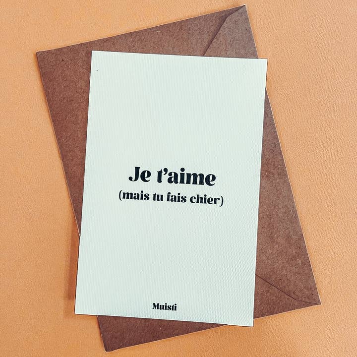 Muisti - Wholesale Postcard - Postcard message - I love you (but you piss me off)