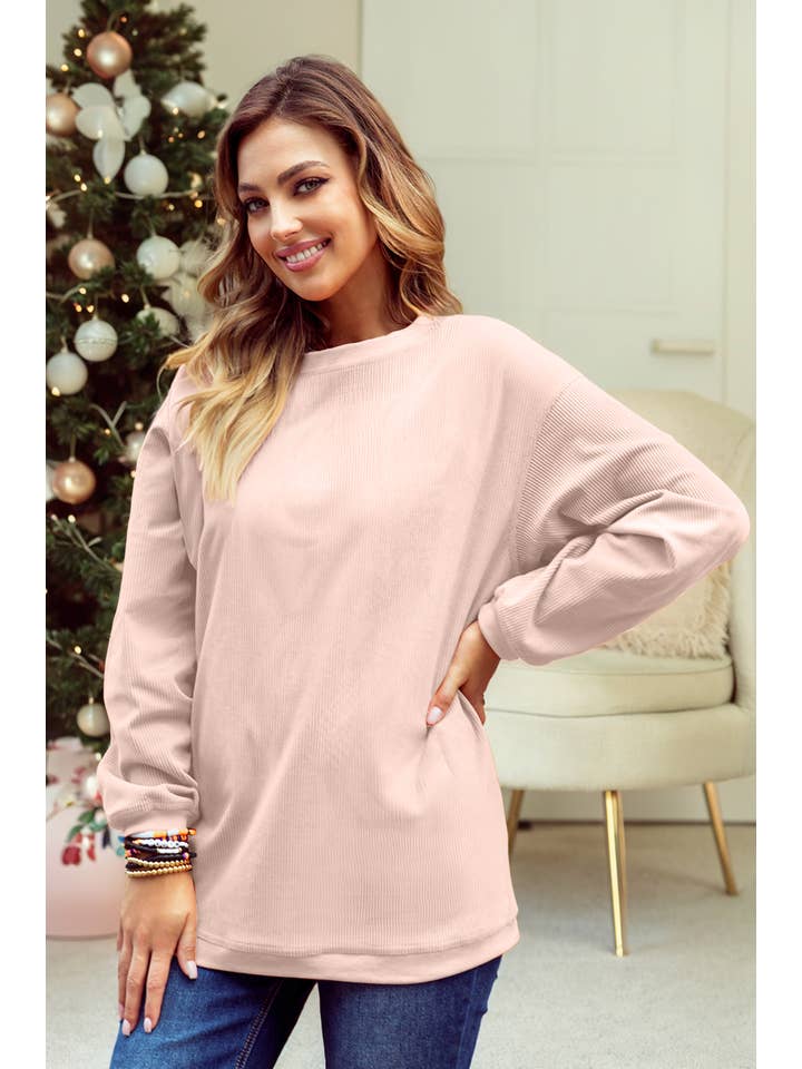 1 the Woman - Vente Sweat-shirt – femme - Sweat-shirt surdimensionné en velours côtelé S-3XL/ 16 couleurs17