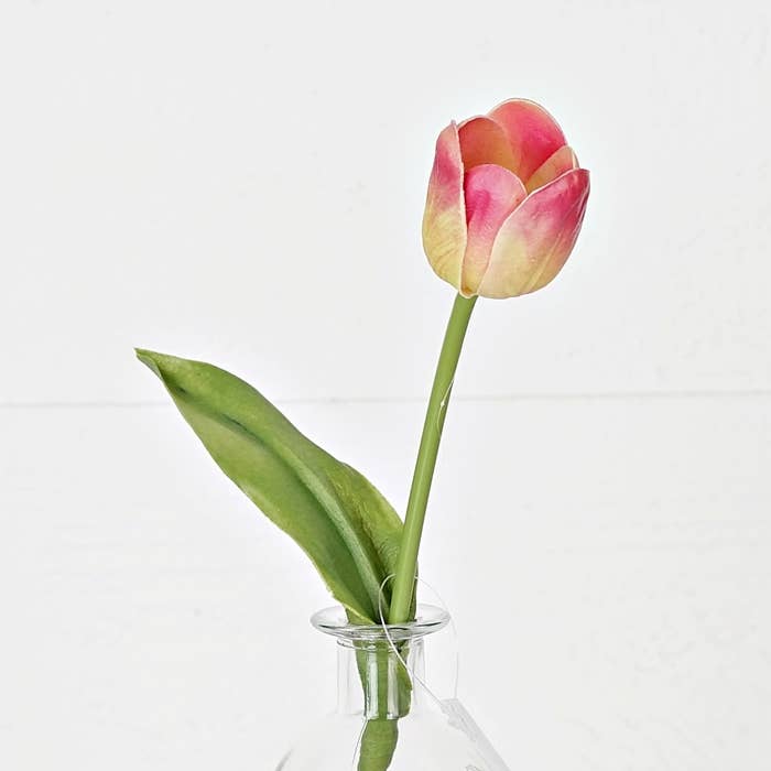 Impressive Enterprises, Inc. - Wholesale Artificial Flowers - 27255 - 14in real touch Tulip Bud w. Leave-Purple green2