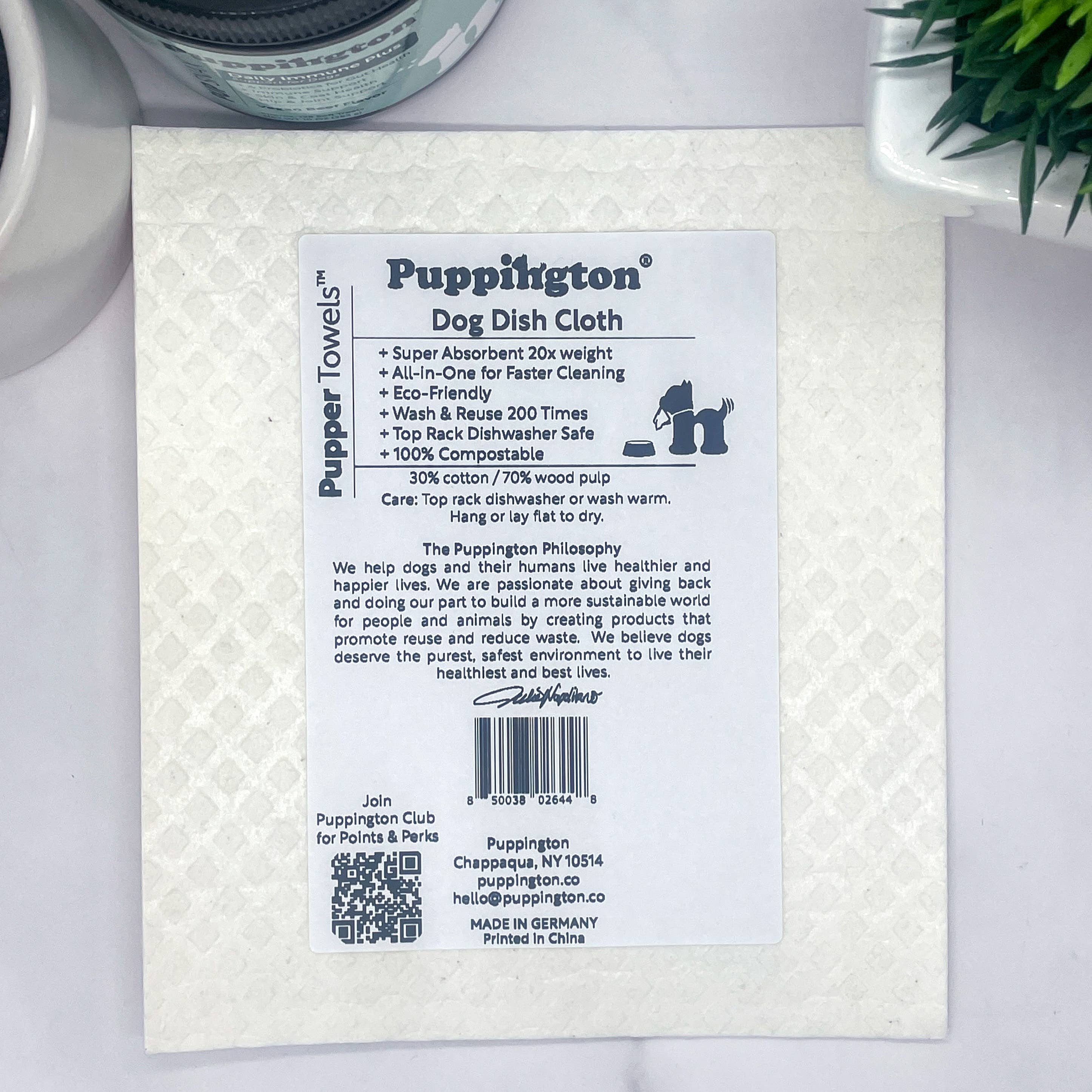 Puppington - Vendita all'ingrosso Strofinaccio da cucina - Panno Pupper Towels stile svedese per pulizia cani bassotto - idea regalo2