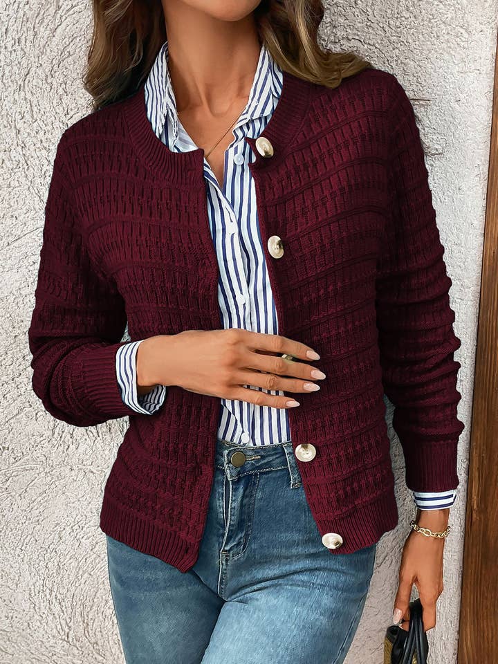 Lovesoft - Venta al por mayor Cárdigan - Mujer - Cárdigan de punto con botones para uso casual en la oficina11