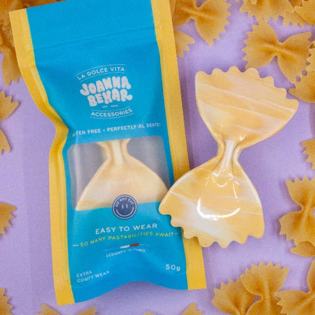 Joanna Behar - Wholesale Barrette - Women's - Farfalle bow tie italian pasta hair barrette1