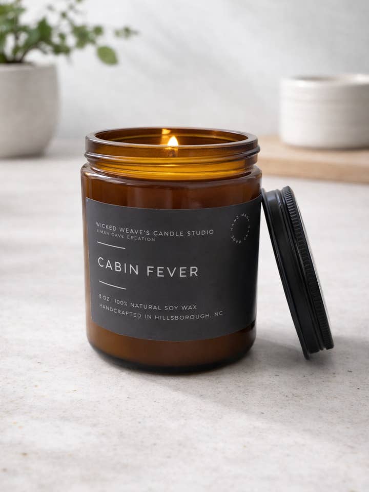 Cabin Fever Soy Wax Candle (4 Size Options) for wholesale by Wicked Weave’s Candle Studio