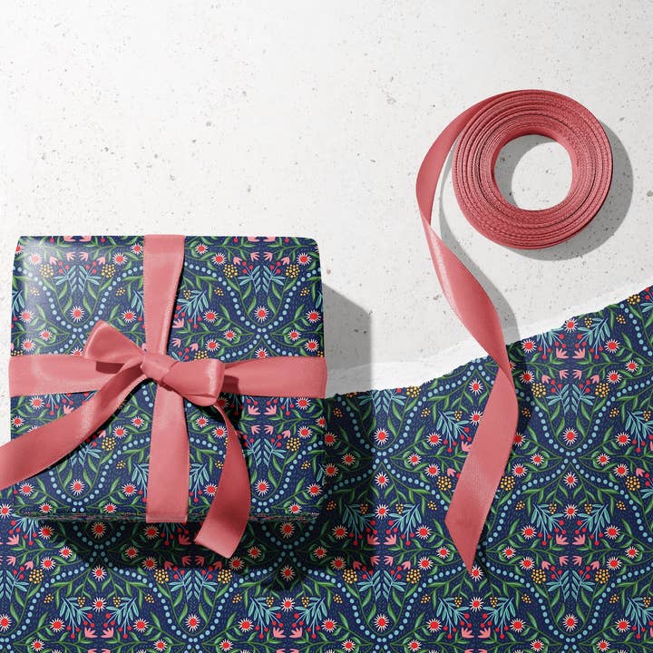 Glitz Wrapping Paper – Floral Gift Wrap (1 Flat Sheet) for wholesale by Rebecca Jane Woolbright