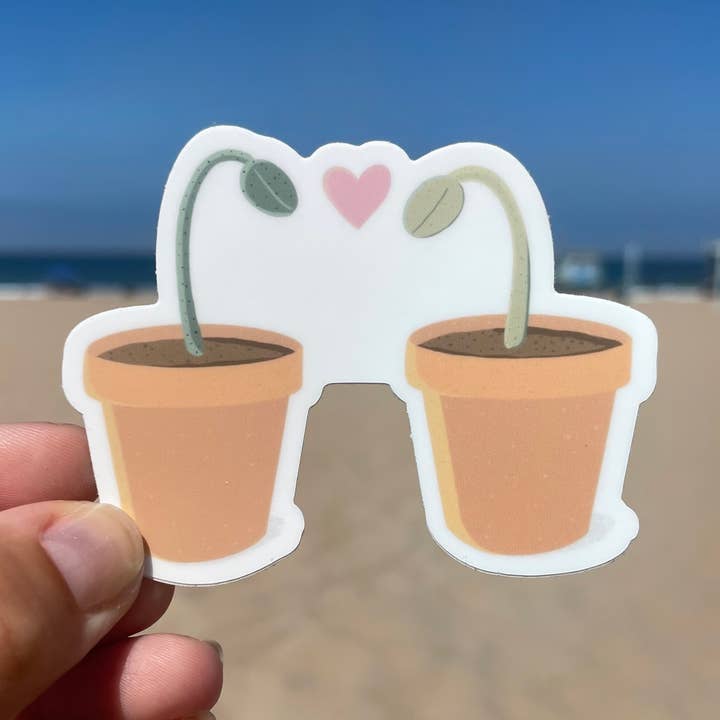 Potted Plant Love Waterproof Sticker for wholesale by Art By Kimba