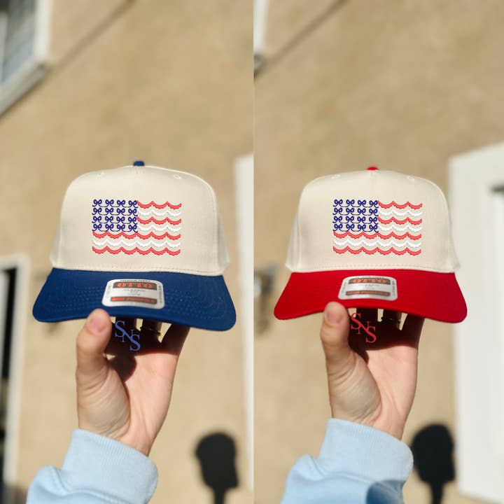 Bow Flag Embroidered Hat for wholesale by Southern N Savvy