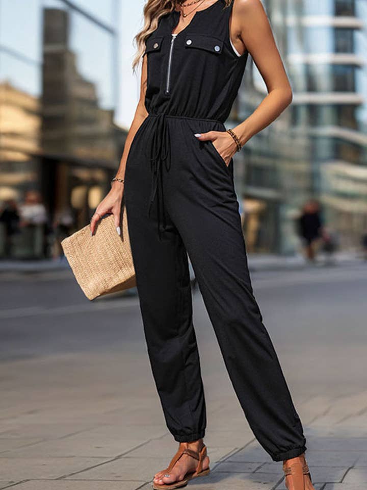 Mouwloze jumpsuit met ritssluiting voor wholesale door Mccolin