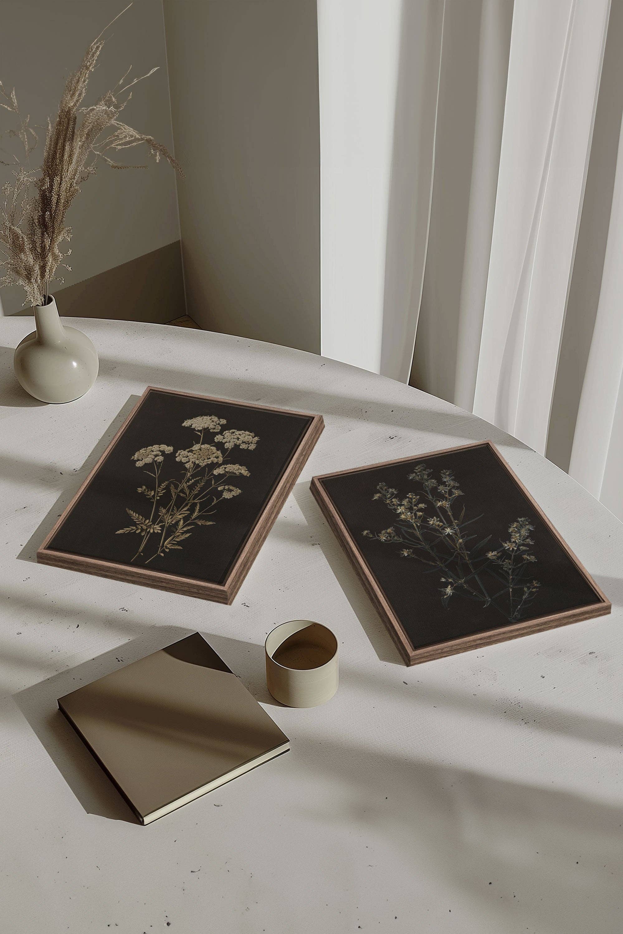 Oleka Canvas - Vente Set d'éléments de galerie photo - DUO FLEURS PRÉCIEUSES, oeuvre sur toile imprimée2