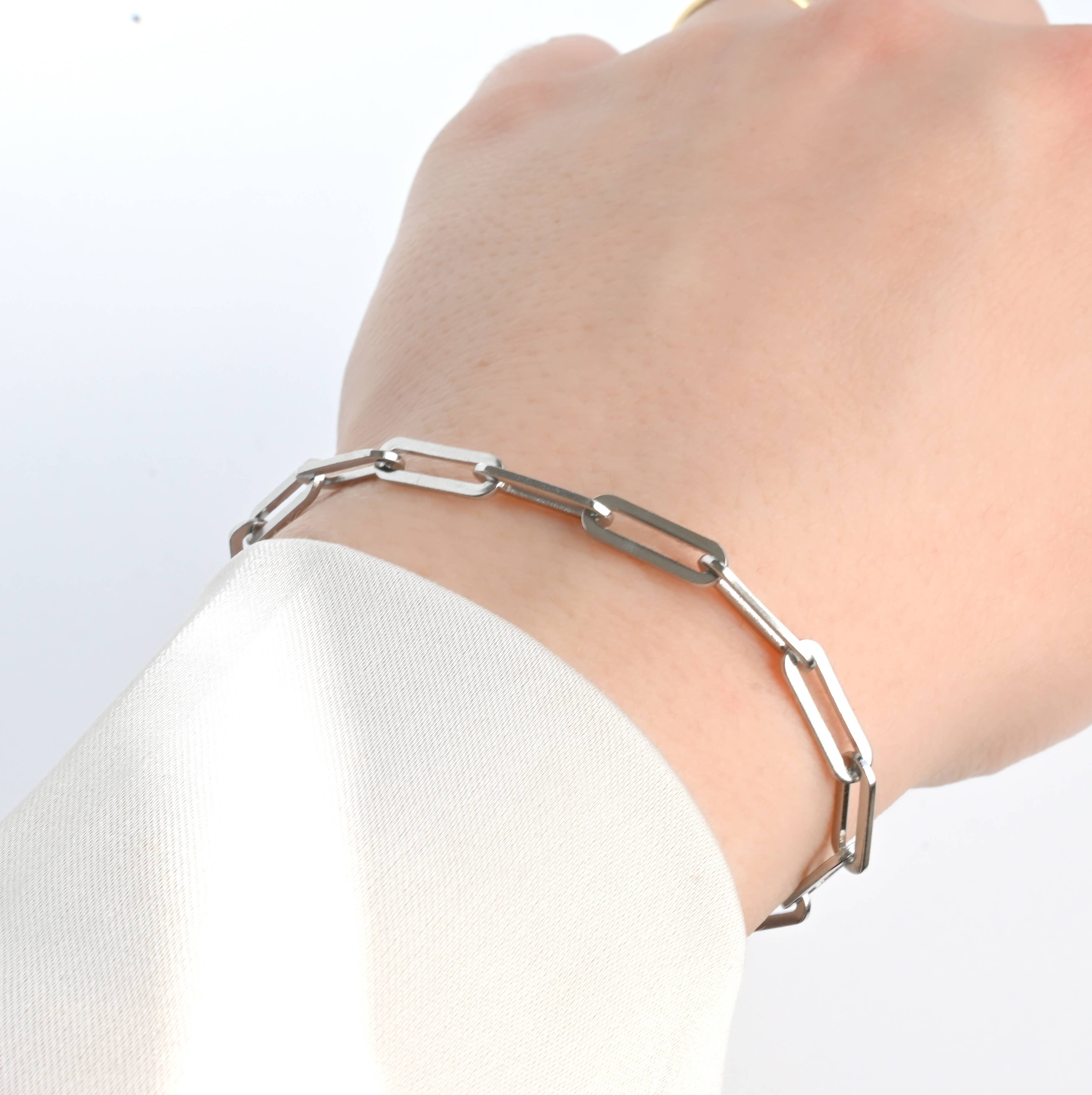 Blueyejewelry - Vente Bracelets maillon et chaîne - Bracelets audacieux en acier inoxydable - Bracelet épais en or et en argent5