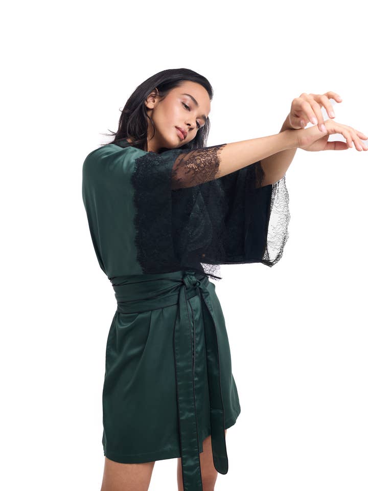 IDENTITY LINGERIE - Wholesale Robe - Women's - 100% Silk Robe, 19 Momme Silk Dressing Gown, Women's Dressin3