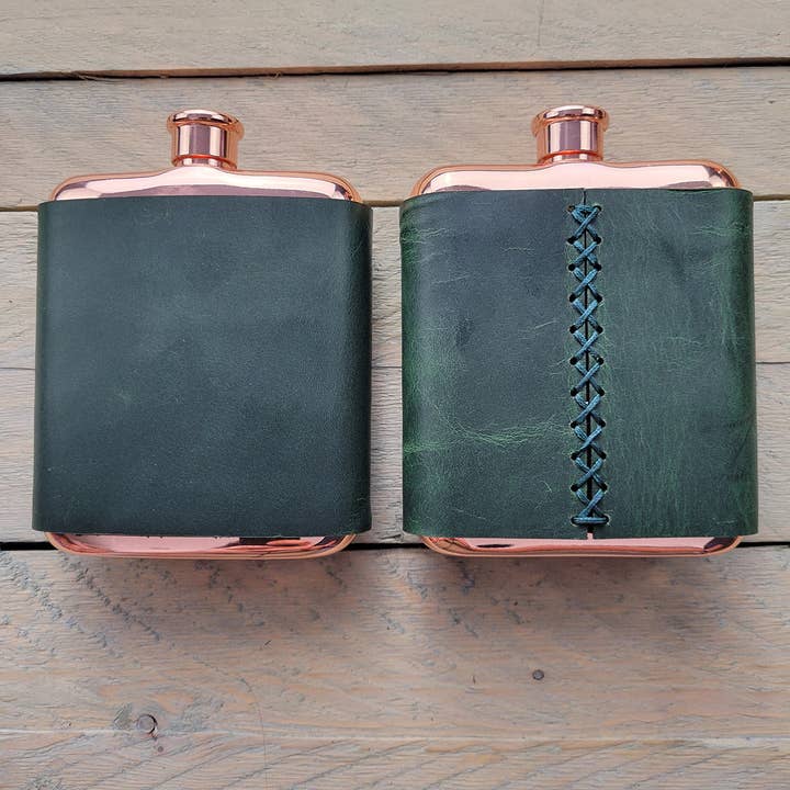 Orcas Island Leather Goods - Wholesale Flask - Leather-Wrapped Flasks8