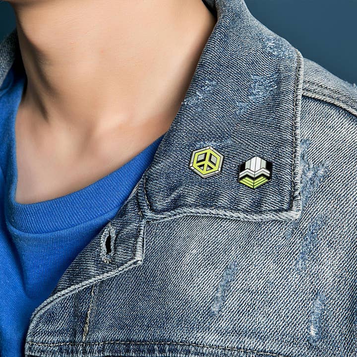 Proud Zebra - Venta al por mayor Botón/prendedor - Agender Flag - Pin de cubo de paz4