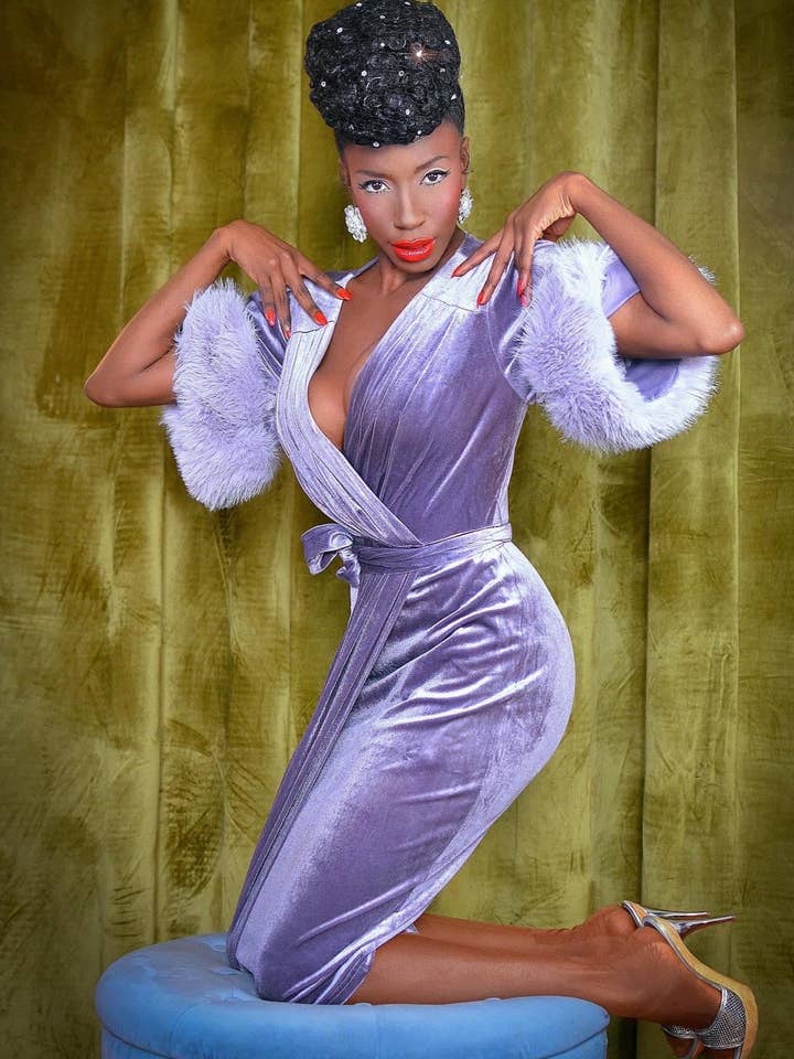 The 5th Avenue Dress in Lavender for wholesale by Elle Rebel