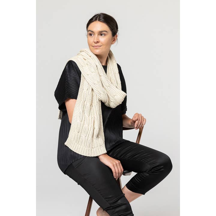 Chunky Cable Knit Scarf Natural and other Purchase Wholesale chunky vs bulky yarn. Free Returns & Net 60 Terms on Faire trending on Faire.