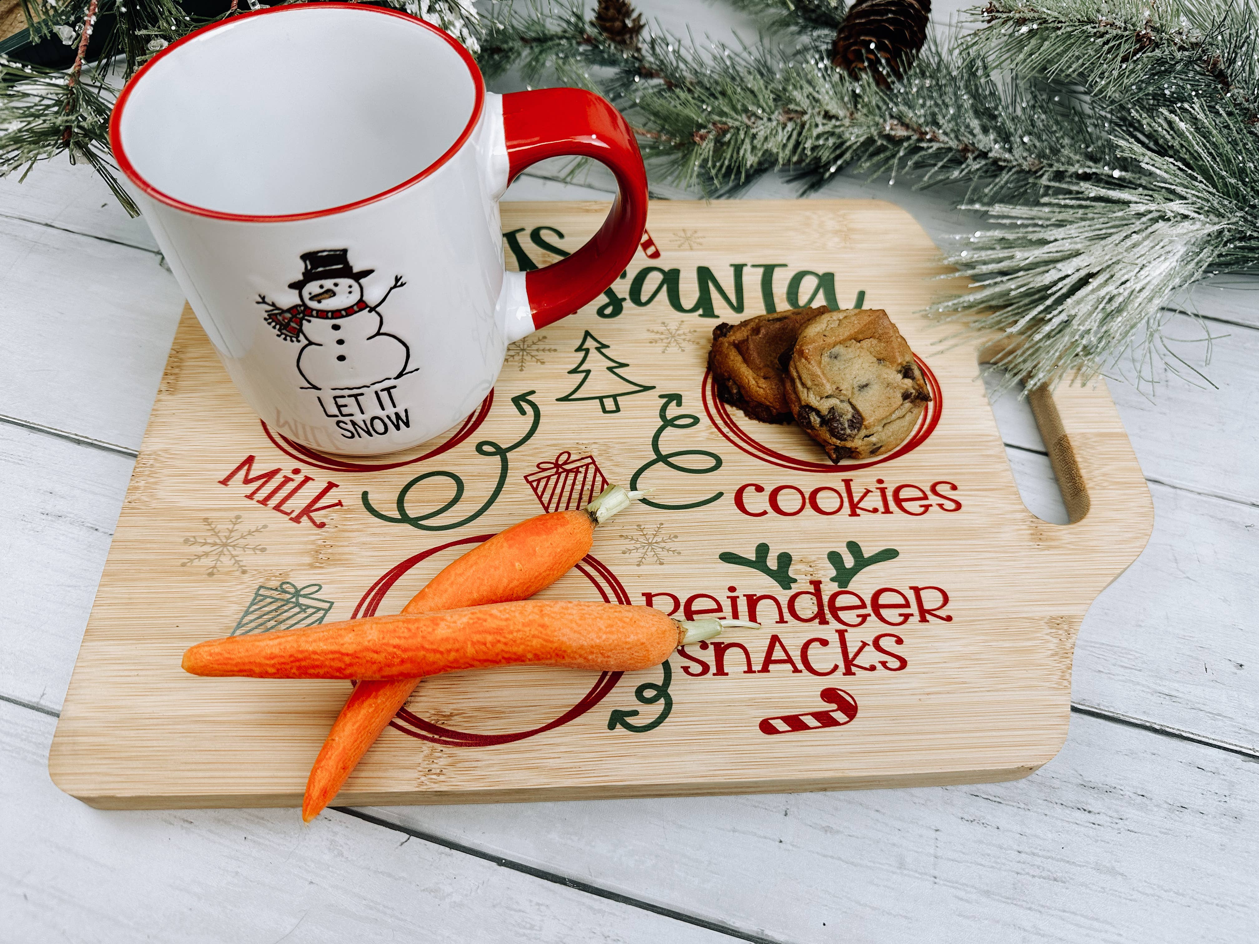 WT Custom Designs - Wholesale Platter - Santa Cookie Tray, Milk and Cookie Platter, Cookies For Sant