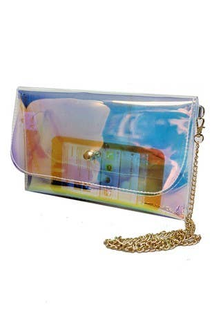 Cap Zone - Wholesale Pouch - Women's - Pouch Iridescent Hologram Clear PVC2